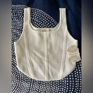 NWT Altar’d State White Corset Crop Top Women Size Small